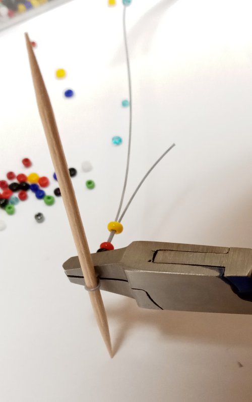 Judy Larson's Summer Fun Necklace - , Beading, Loops, Wire Loop, Wrapped Wire Loop, Beads, Rotate the crimped tube 90 degrees